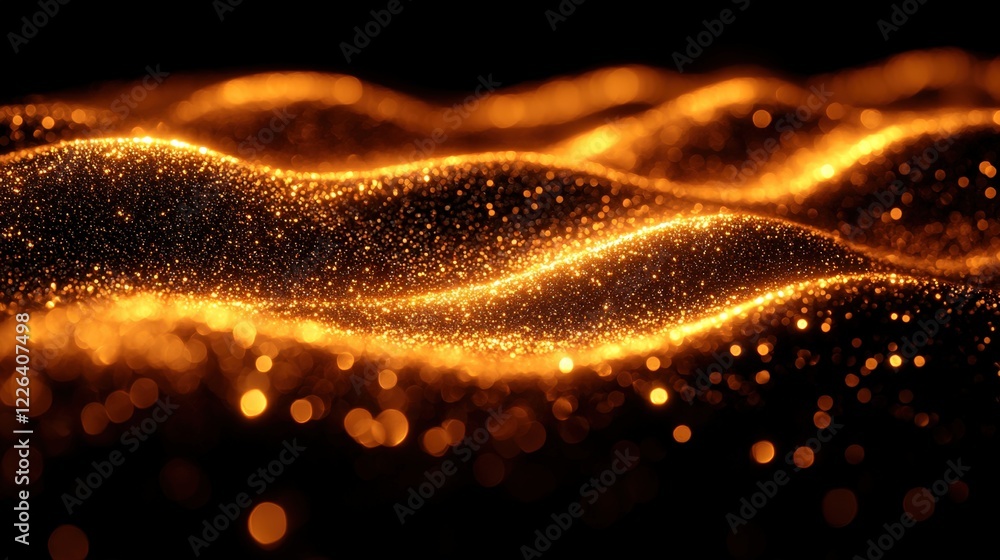Abstract Golden Glitter Wave Background Abstract Golden Glitter Wave Background