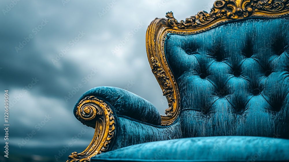 Fototapeta premium Majestic Teal Throne Against a Stormy Sky