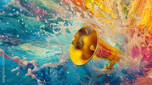 close up of a megaphone of water