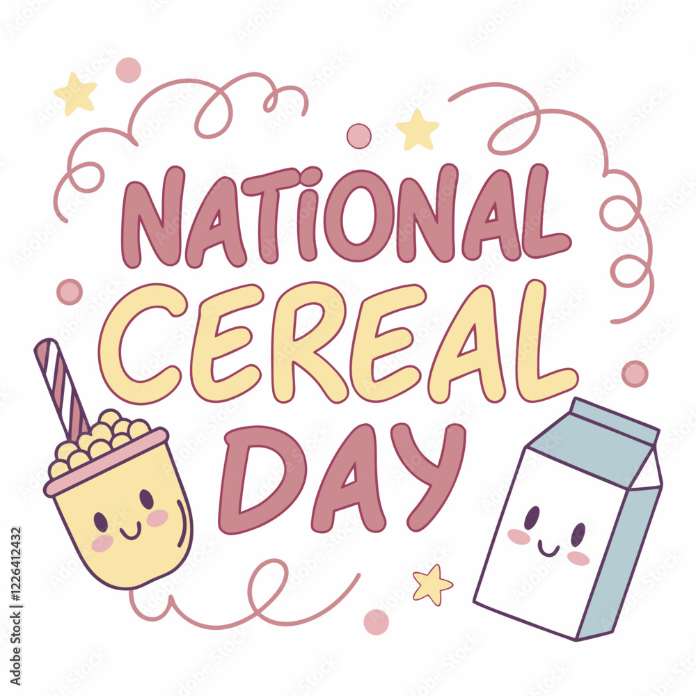 Obraz premium NATIONAL CEREAL DAY silhouette vector illustration