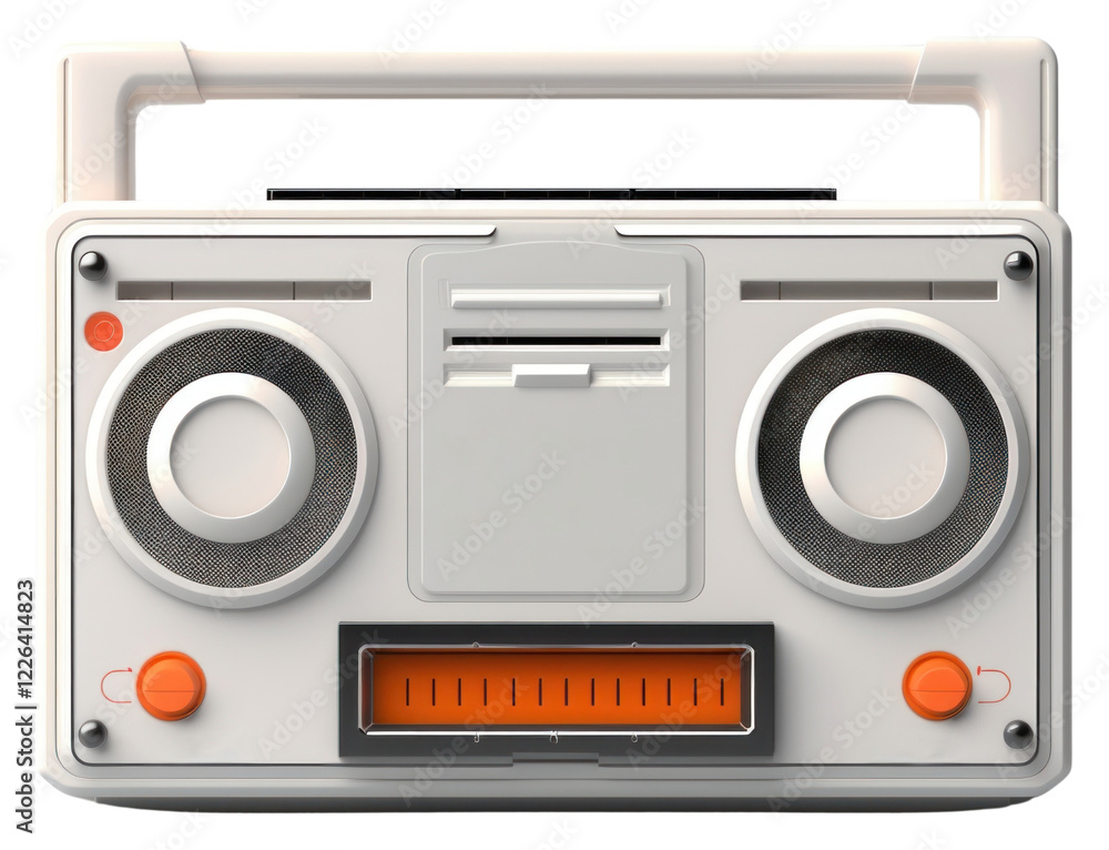Fototapeta premium PNG retro vintage boombox radio