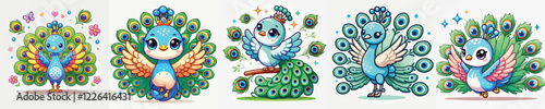 Very cute and adorable peacock vector