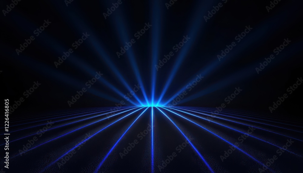 Fototapeta premium A stunning blue light ray background creates a vibrant and futuristic atmosphere.