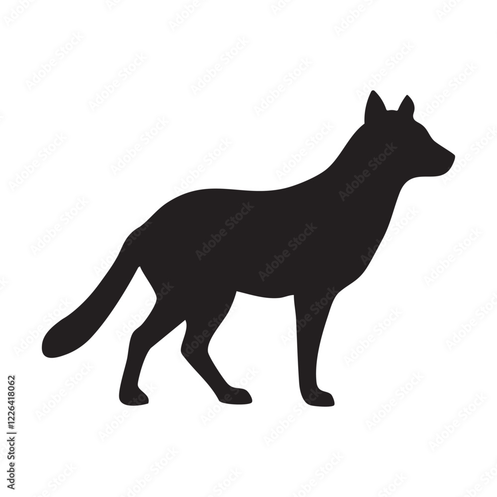 A silhouette of a wolf vector icon A silhouette of a wolf vector icon