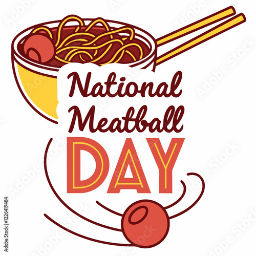 NATIONAL MEATBALL DAY silhouette vector illustration