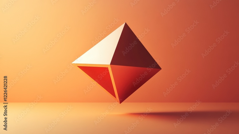 Abstract Geometric Double Pyramid in Warm Orange Hues Abstract Geometric Double Pyramid in Warm Orange Hues