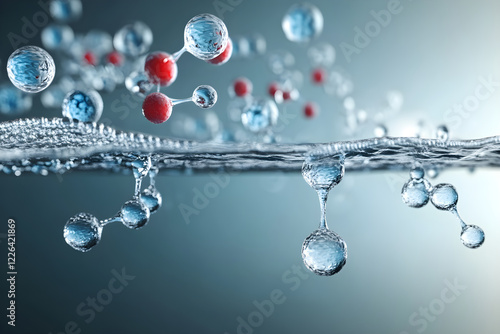 Illustration Depicting the Principle of Osmosis Across a Semi-Permeable Membrane for Educational Purposes