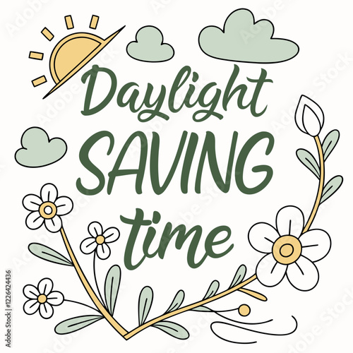 DAYLIGHT SAVING TIME silhouette vector illustration