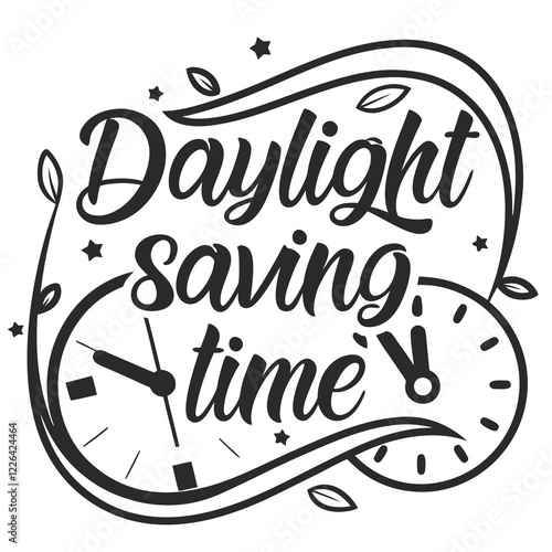 DAYLIGHT SAVING TIME silhouette vector illustration