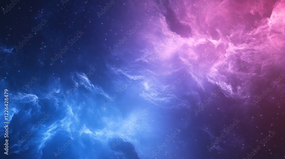 Fototapeta premium Abstract Nebula Galaxy Space Background with Pink and Blue Light and Stars Shining