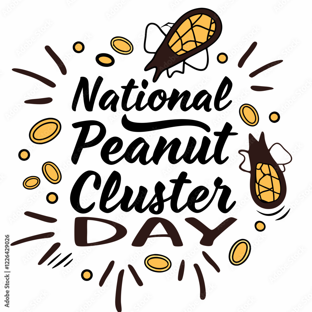 NATIONAL PEANUT CLUSTER DAY silhouette vector illustration NATIONAL PEANUT CLUSTER DAY silhouette vector illustration