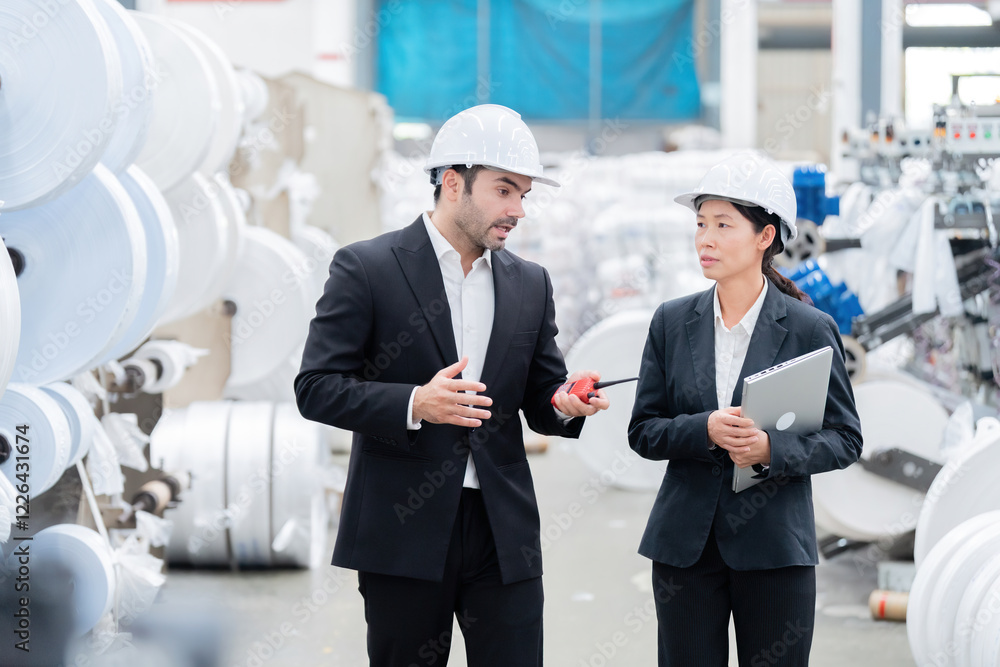 European male and Asian female engineers play a crucial role in the industry, developing innovative business models for sustainable steel and plastic production. European male and Asian female engineers play a crucial role in the industry, developing innovative business models for sustainable steel and plastic production.