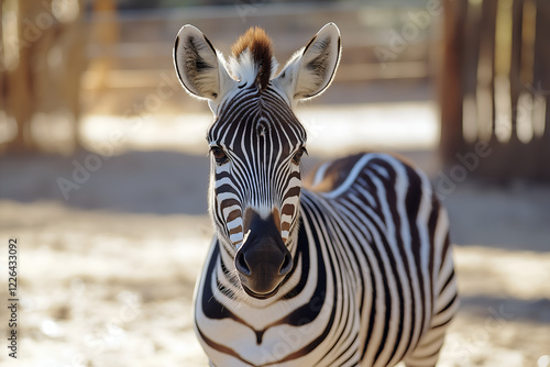 Close up portrait of Zebra animal.