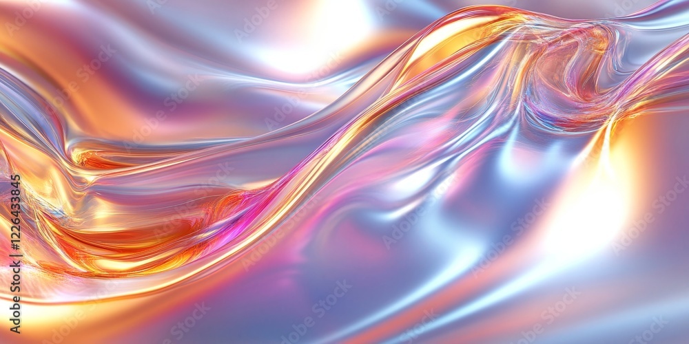 Abstract iridescent lines, layered design, 3d render, Generative AI Abstract iridescent lines, layered design, 3d render, Generative AI