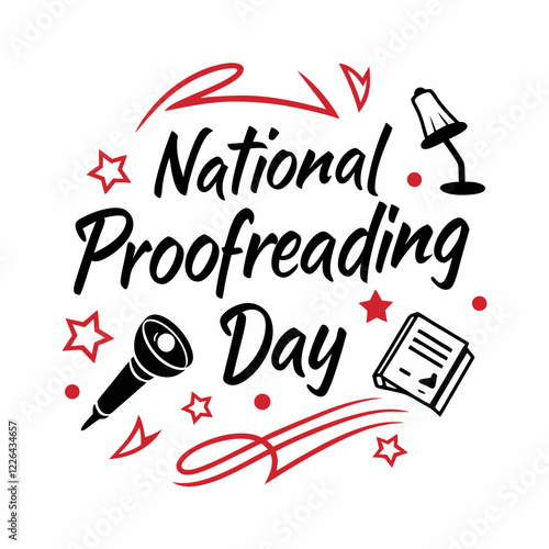 NATIONAL PROOFREADING DAY silhouette vector illustration