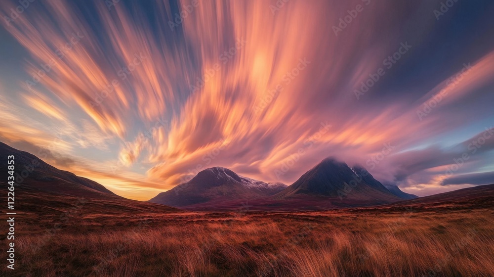 Obraz premium Majestic Sunset Timelapse: Nature's Breathtaking Light and Atmosphere