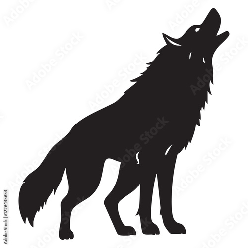 A silhouette of a wolf vector icon