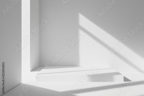 Wallpaper Mural Minimalist interior corner with soft shadows highlighting geometric shapes and clean lines Torontodigital.ca