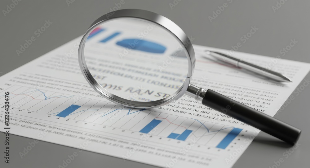 Magnifying Glass on Financial Report - Business Financial Review and Analysis Magnifying Glass on Financial Report - Business Financial Review and Analysis