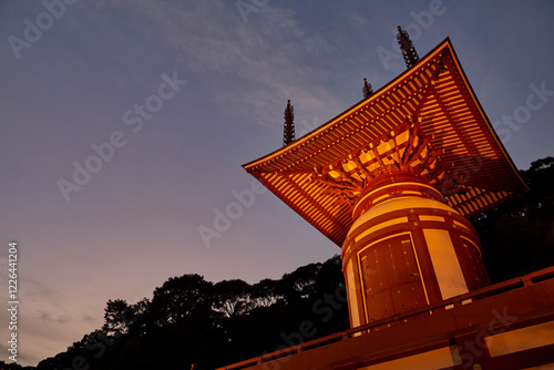 夜明け前の四国遍路二十三番札所 薬王寺 photo