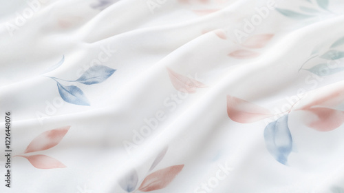 Delicate Leaf Print Fabric:...