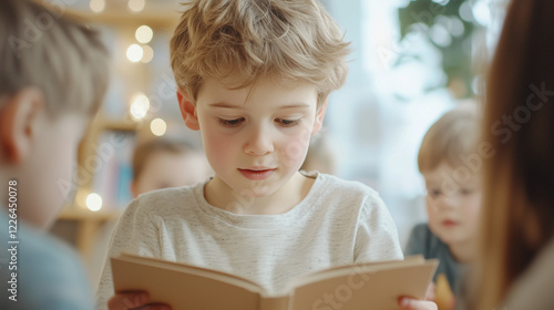 Young Boy Reading Book: A y...