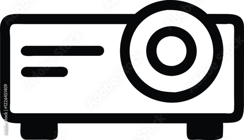 Minimalist Projector Icon for Multimedia and Presentation Concepts