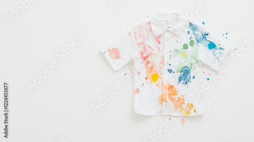 Rainbow Splatter:  A white ...