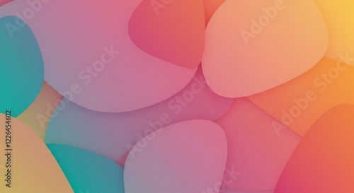 Abstract Shapes: A vibrant and colorful composition of overlapping, smooth, organic shapes creates a modern and eye-catching visual