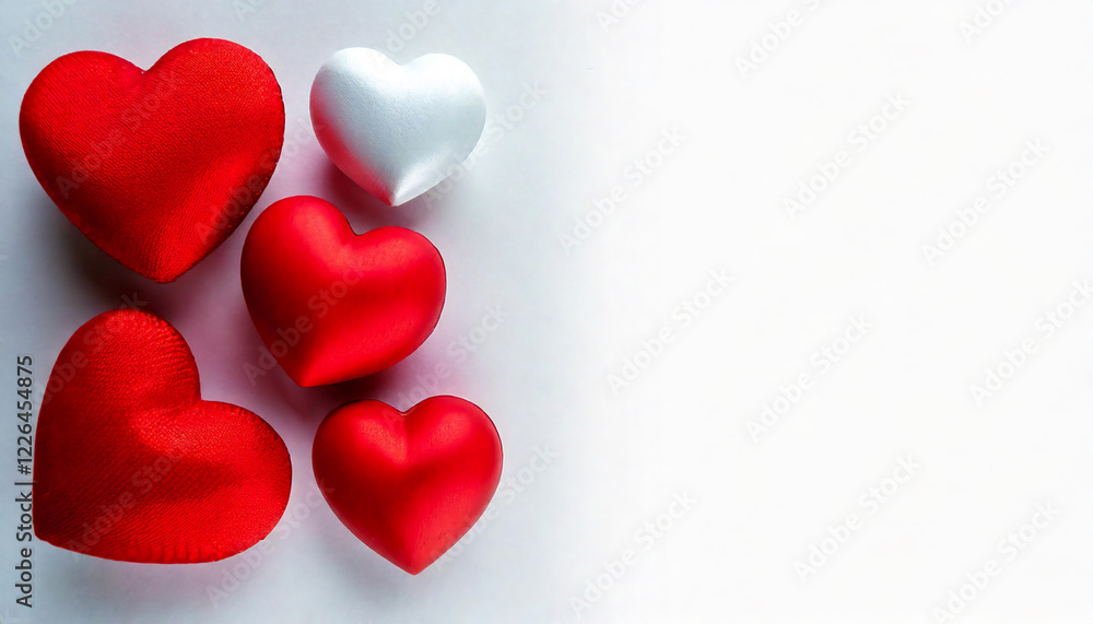 Simple Design of Red and White Hearts Symbolizing Love and Harmony Simple Design of Red and White Hearts Symbolizing Love and Harmony