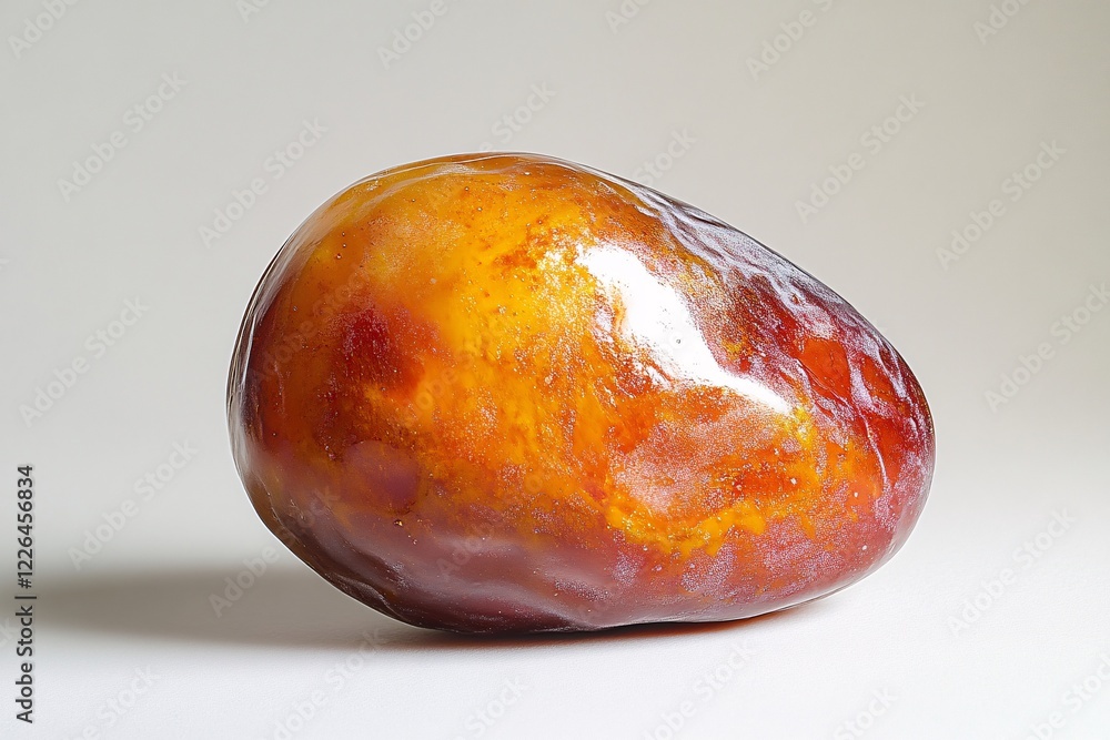 Fototapeta premium A Single Ripe Date Fruit On A White Background