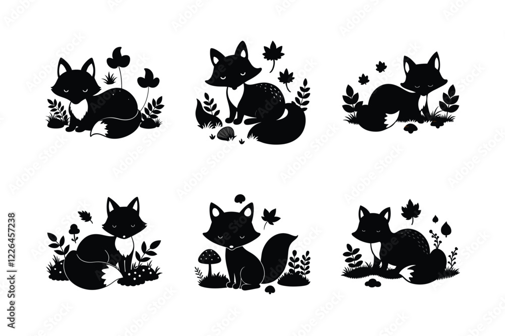 Obraz premium Charming adolescents fox sleeping on ground level