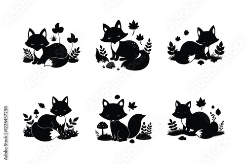 Charming adolescents fox sleeping on ground level