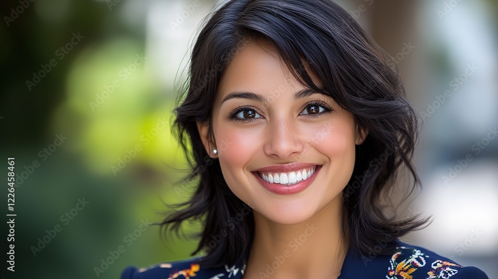 close up woman face portrait with calm and optimistic vibes, pretty Indian woman at green park close up woman face portrait with calm and optimistic vibes, pretty Indian woman at green park