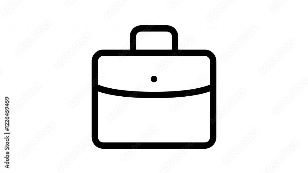 An animated briefcase in a line art style with bold strokes and seamless transitions. Great for creative infographics, tech videos, or professional tutorials. An animated briefcase in a line art style with bold strokes and seamless transitions. Great for creative infographics, tech videos, or professional tutorials.