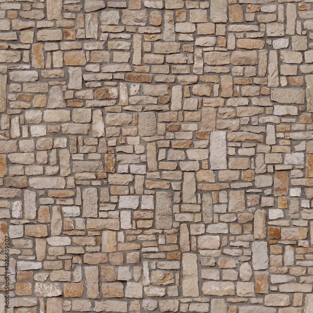 Seamless stone texture of natural rockface limestone rubble wall Seamless stone texture of natural rockface limestone rubble wall
