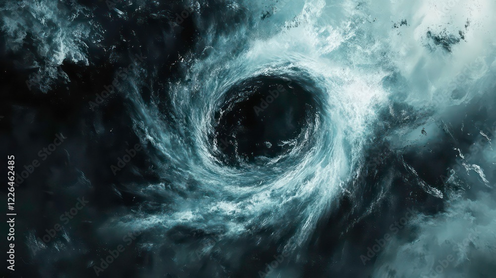 Fototapeta premium Hurricane eye forming from space, generating powerful winds and destruction