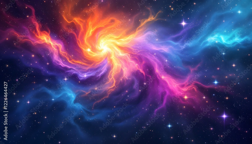 Fototapeta premium Vibrant Nebula Space Art Colorful Galaxy Background