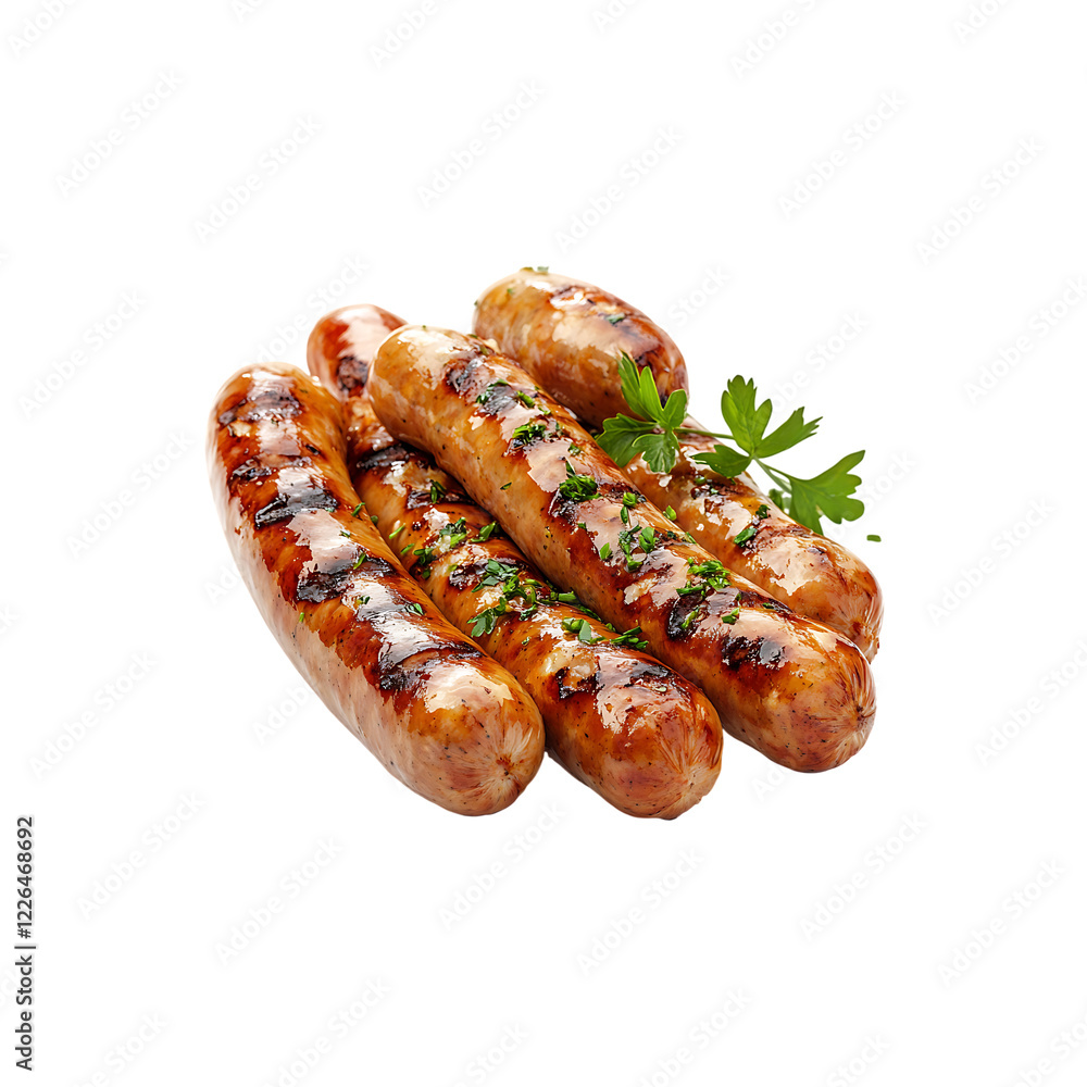 grilled sausage isolated on a transparent background, in a PNG format grilled sausage isolated on a transparent background, in a PNG format