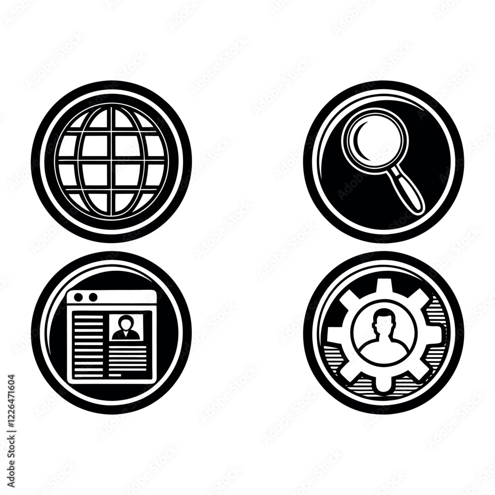 Fototapeta premium Go to Website Icons Collection of Vector Symbols for Online Navigation and Web Access.