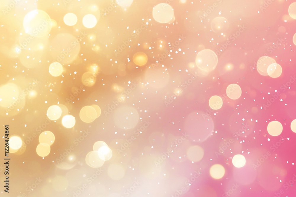 Soft golden and pink bokeh background with sparkling lights, ideal for festive or romantic themes Soft golden and pink bokeh background with sparkling lights, ideal for festive or romantic themes