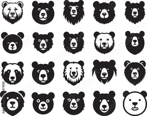 Bear Head Silhouettes Collection