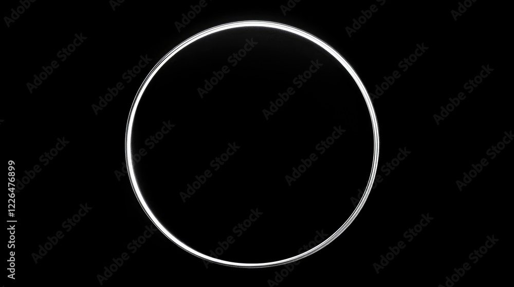 A minimalist white circle on a plain black background, creating a bold and striking visual contrast. A minimalist white circle on a plain black background, creating a bold and striking visual contrast.