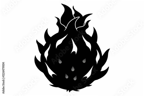 dragon fruit silhouette vector