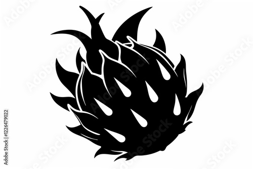 dragon fruit silhouette vector