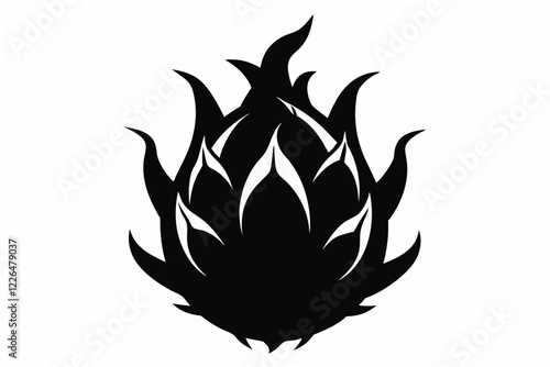 dragon fruit silhouette vector