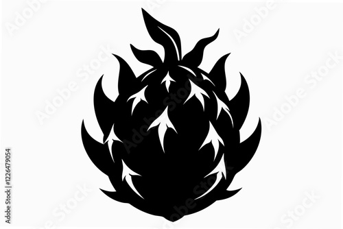 dragon fruit silhouette vector