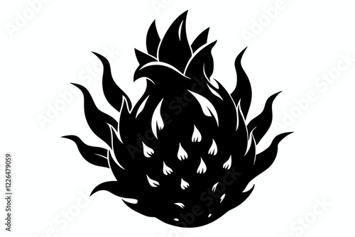 dragon fruit silhouette vector