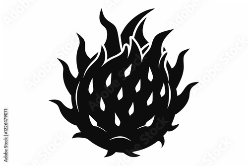 dragon fruit silhouette vector