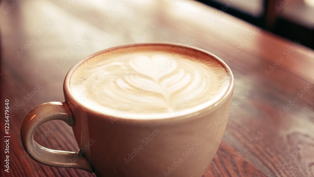 cup of cappuccino with milk